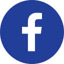 A blue circle with a white lowercase "f" in the center, representing the Facebook logo, reminds us of how a veterinarian might use social media to connect with pet owners and share valuable vet tips.