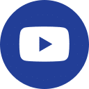 A YouTube play button icon sits prominently on a blue circular background, reminiscent of a vet's trusted emblem that assures quality care and knowledge.